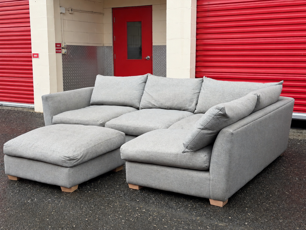 Grey Sofa Workshop Corner Sofa & Foot Stool