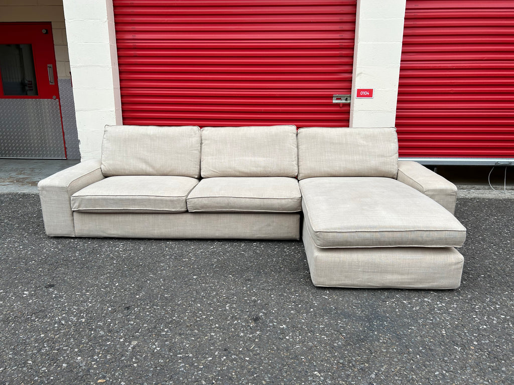 Beige Ikea Kivik L Shape Sofa