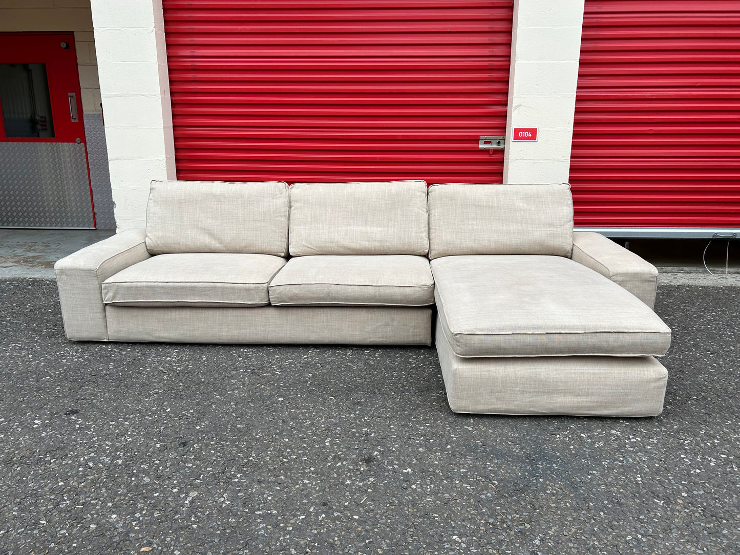 Beige Ikea Kivik L Shape Sofa