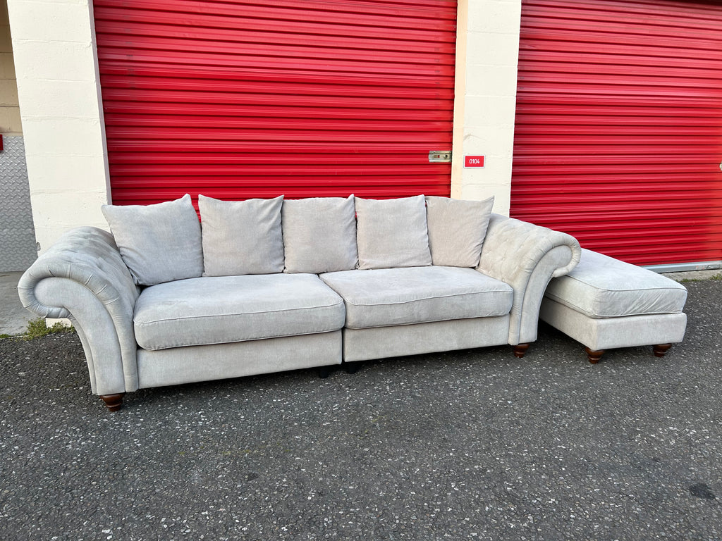 Next Chesterfield 4 Seater Sofa & Foot Stool