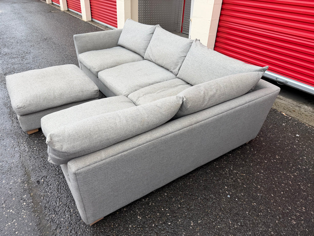 Grey Sofa Workshop Corner Sofa & Foot Stool