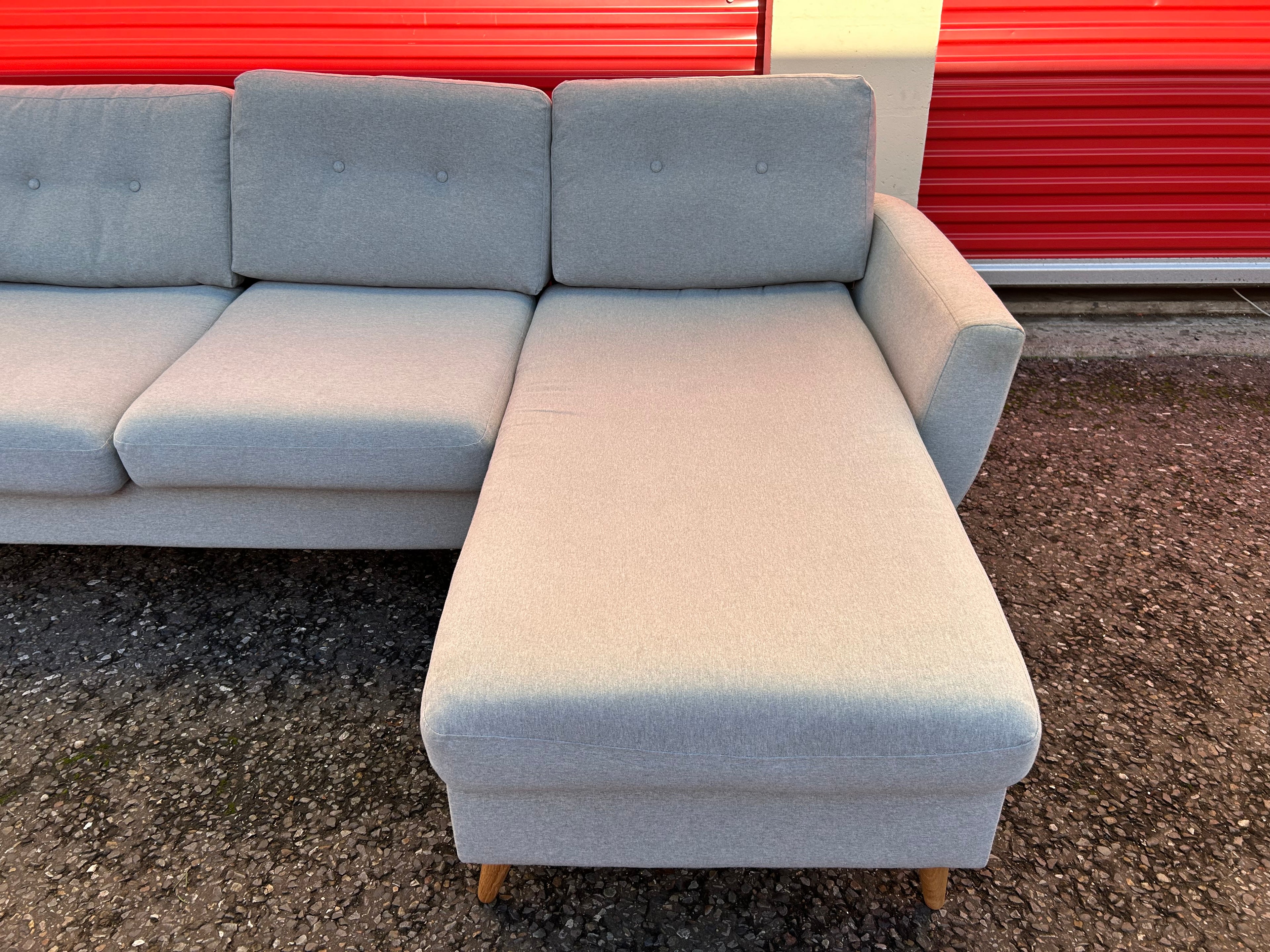 Light Blue L Shape Sofa