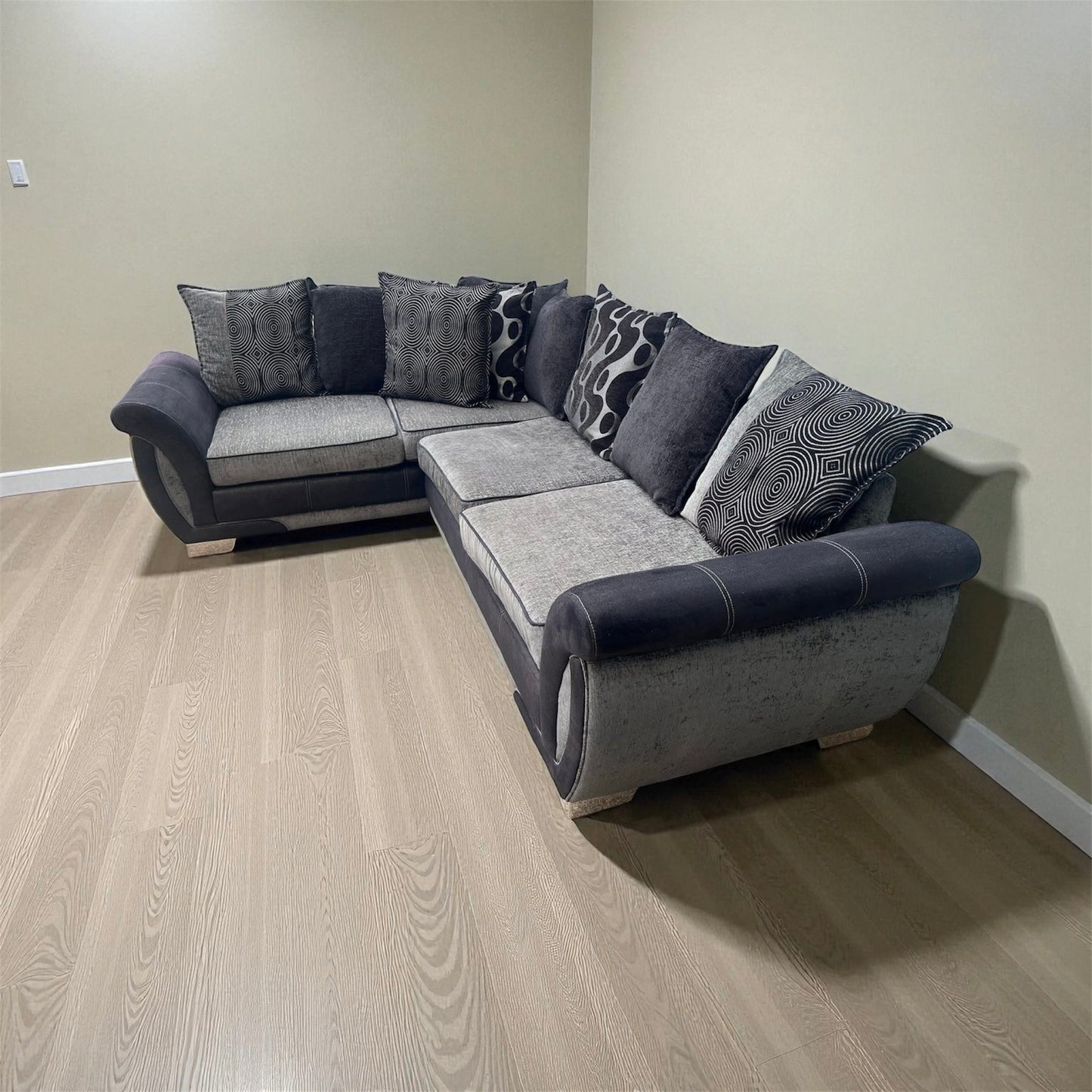 Grey & Black DFS Corner Sofa