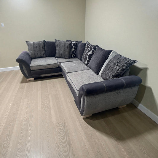 Grey & Black DFS Corner Sofa