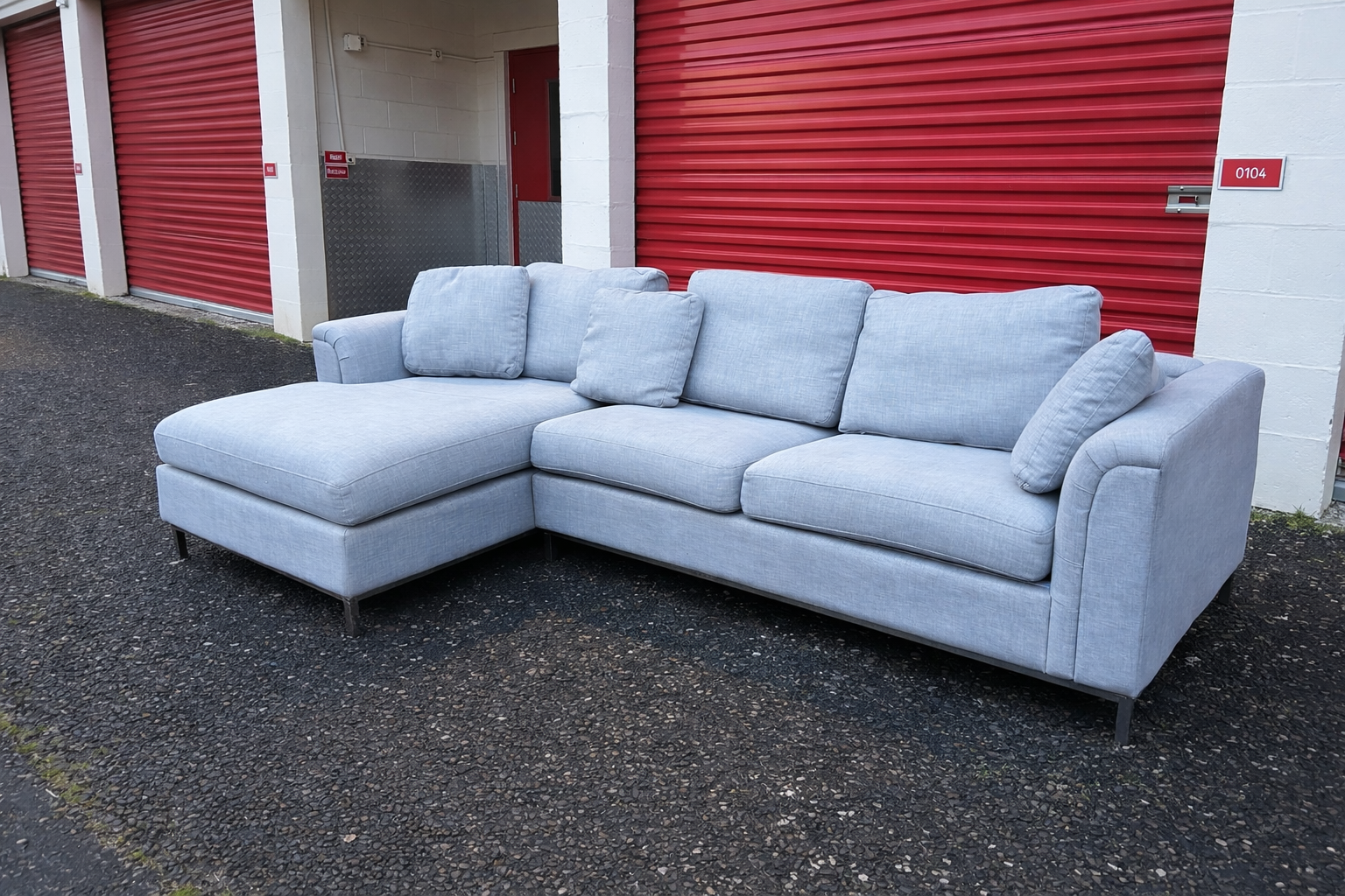 Daals Grey/Pale Blue L Shape Sofa