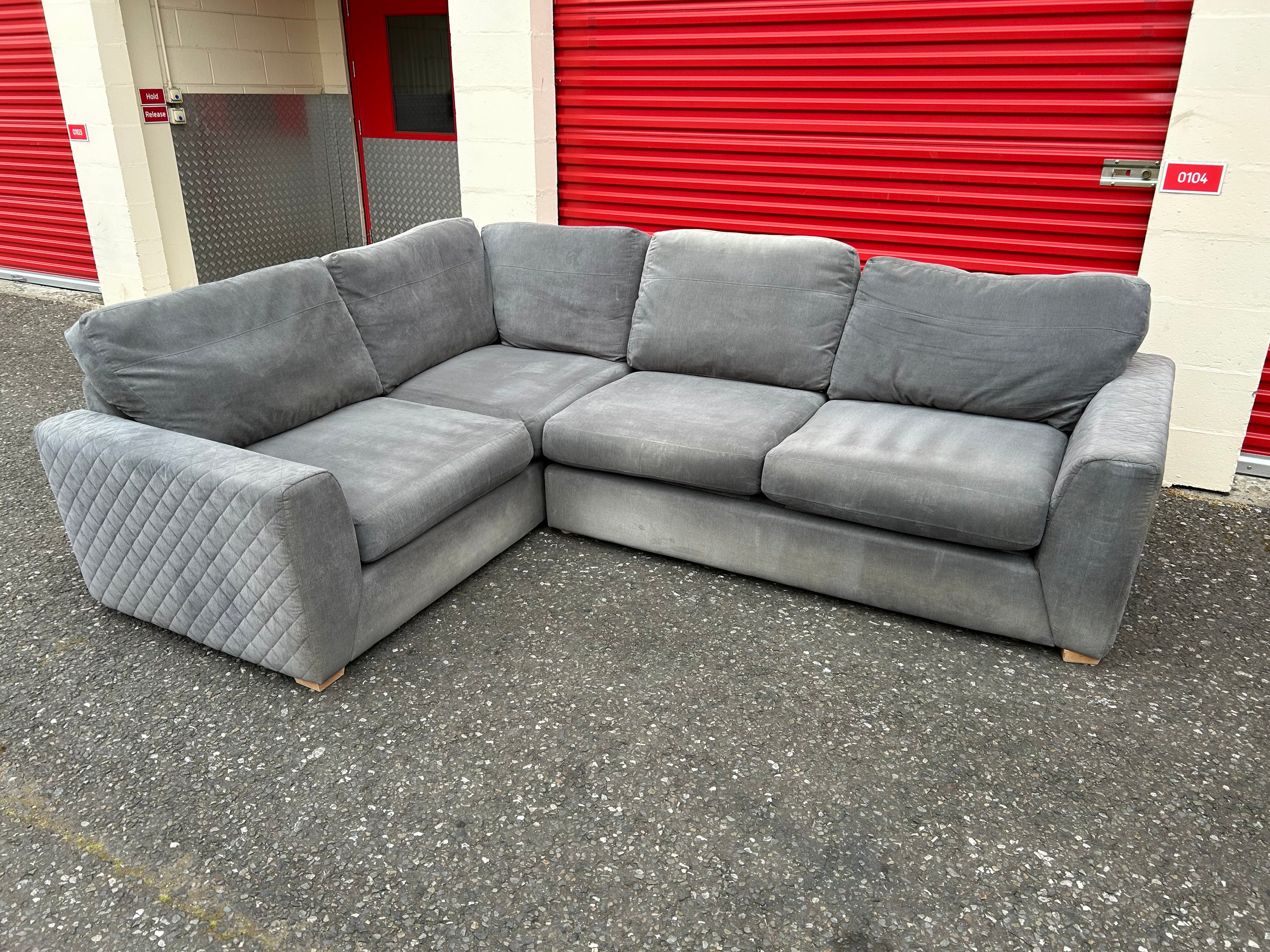 Grey DFS Orka Corner Sofa Bed