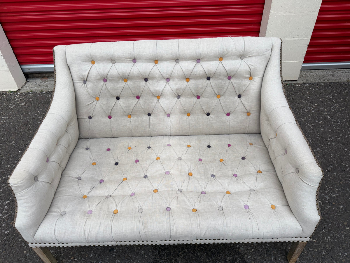 Handmade Linen 2 Seater Sofa