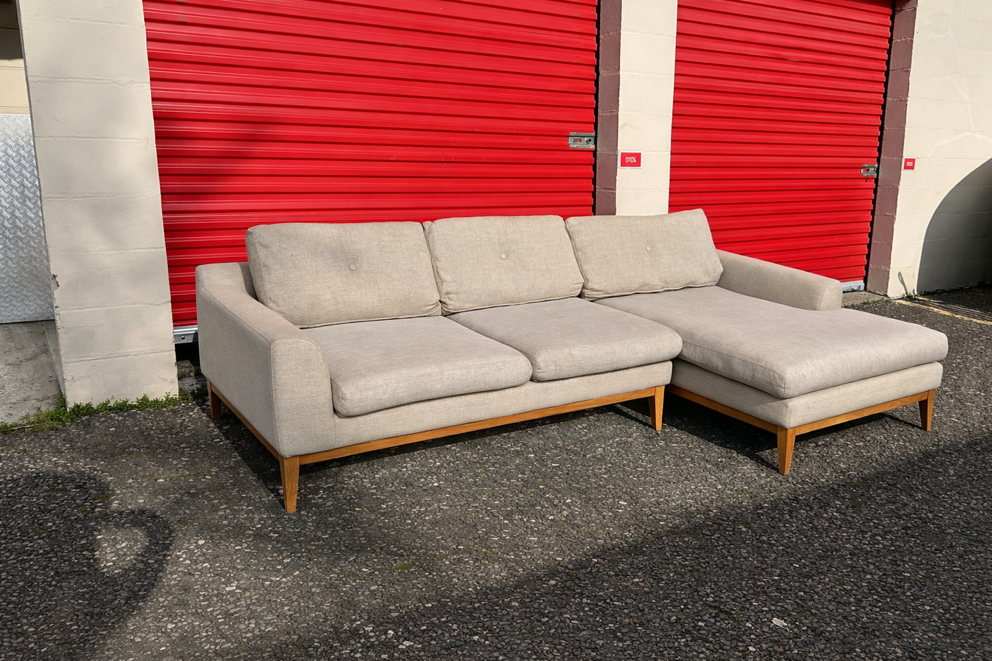 Beige “Sofas & Stuff” L Shape Sofa