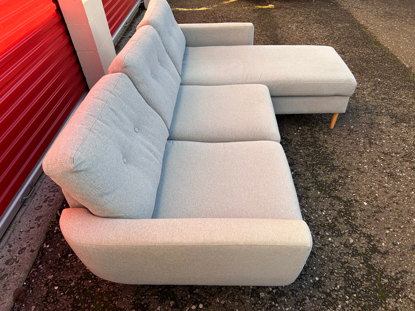 Light Blue L Shape Sofa
