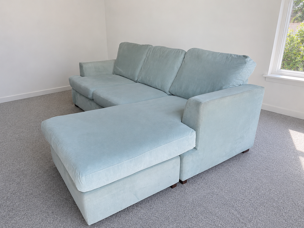DFS Freya Light Blue L Shape Sofa