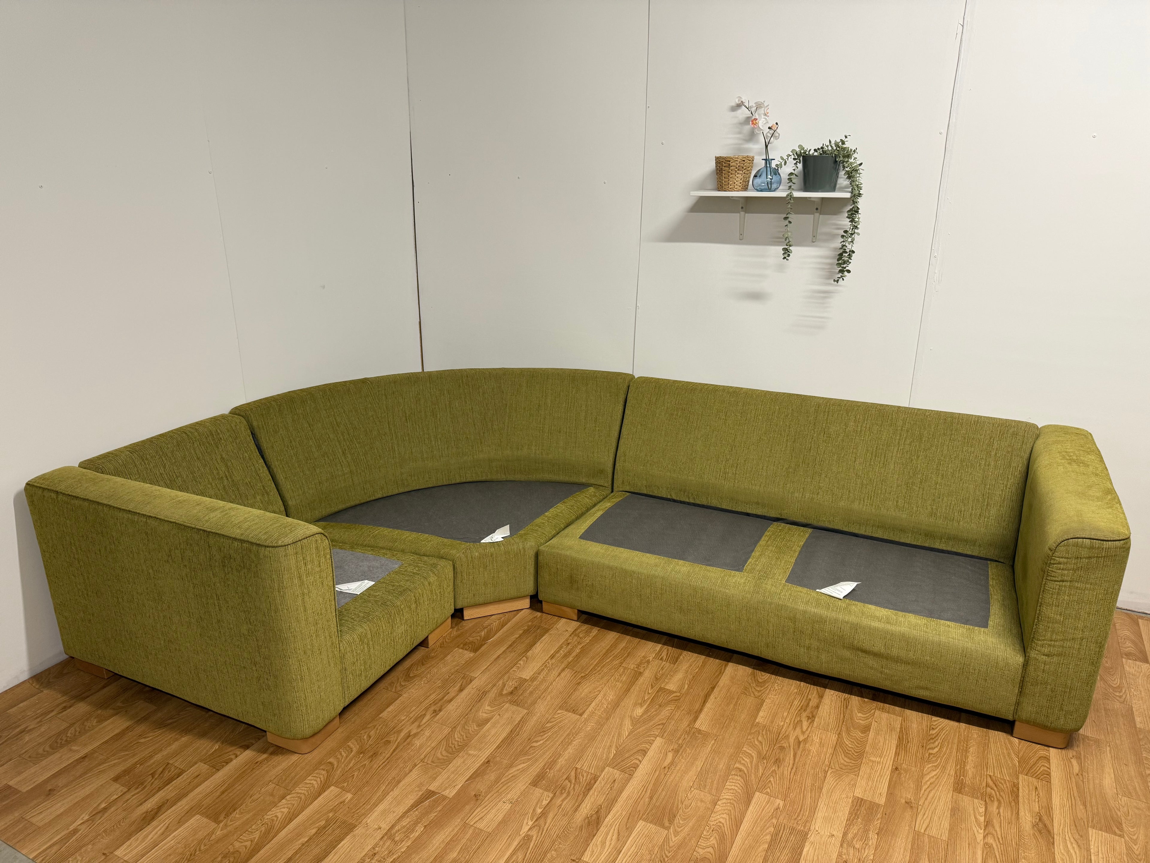 Furniture Village Olive Green Corner Sofa