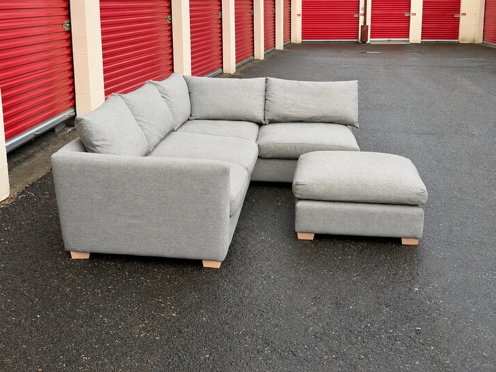 Grey Sofa Workshop Corner Sofa & Foot Stool