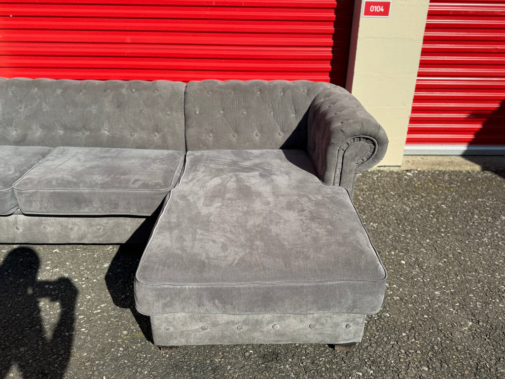 Grey Chesterfield Corner Sofa