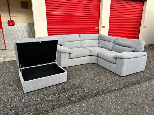 Oak Furniture Land Modular Corner Sofa & Footstool