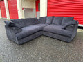 Navy Blue Cord Corner Sofa