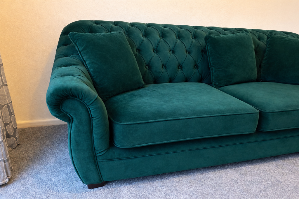 Green Velvet Chesterfield Sofa