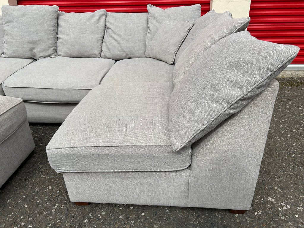 Furniture Village Grey Corner Sofa & Footstool