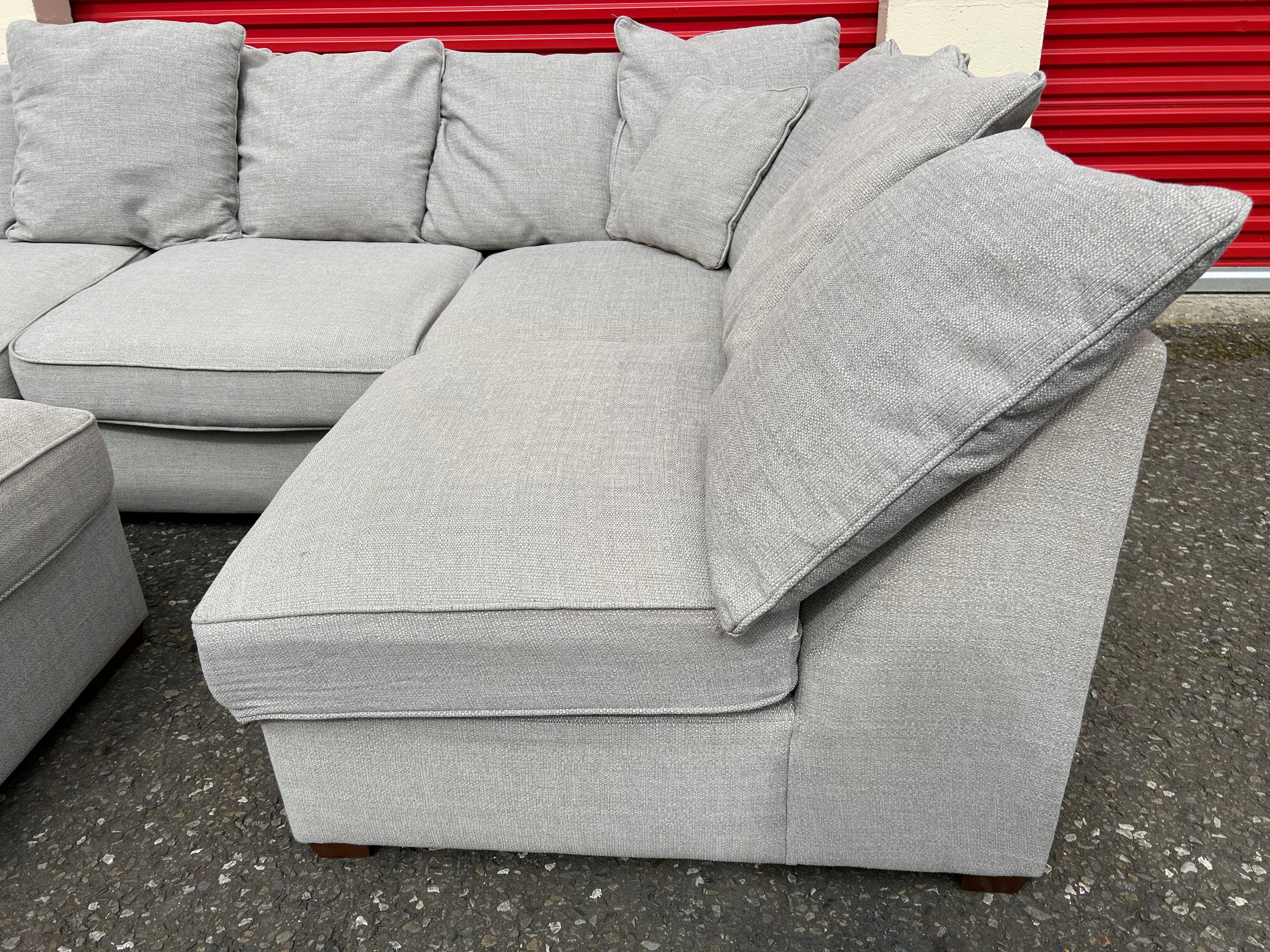 Furniture Village Grey Corner Sofa & Footstool