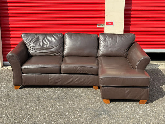 Brown John Lewis Leather Corner Sofa
