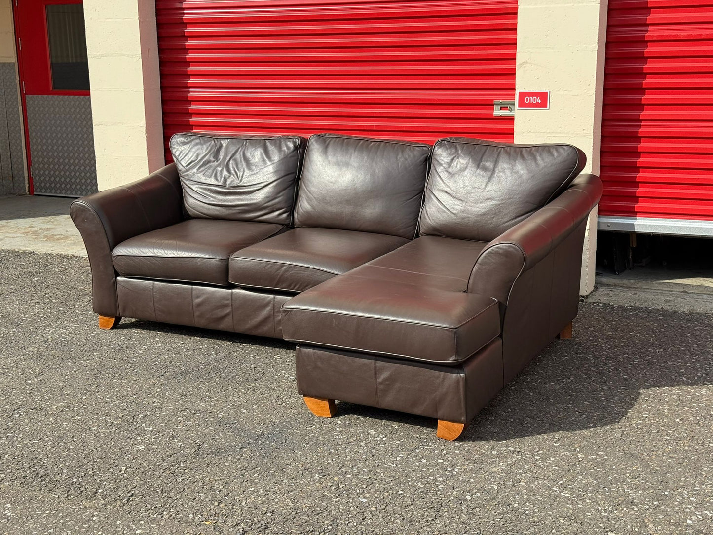 Brown John Lewis Leather Corner Sofa