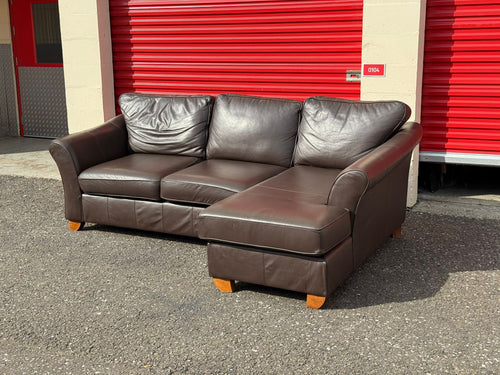 Brown John Lewis Leather Corner Sofa