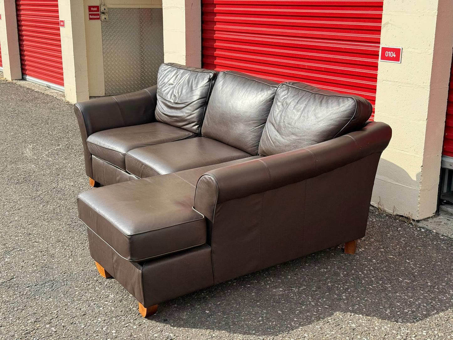 Brown John Lewis Leather Corner Sofa