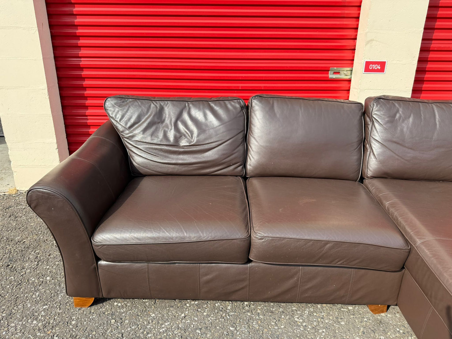 Brown John Lewis Leather Corner Sofa