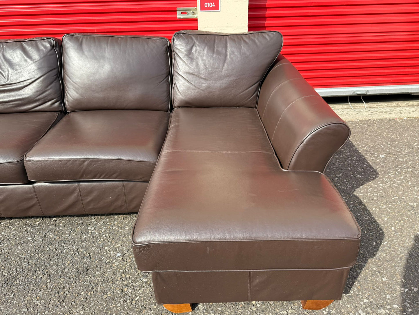 Brown John Lewis Leather Corner Sofa