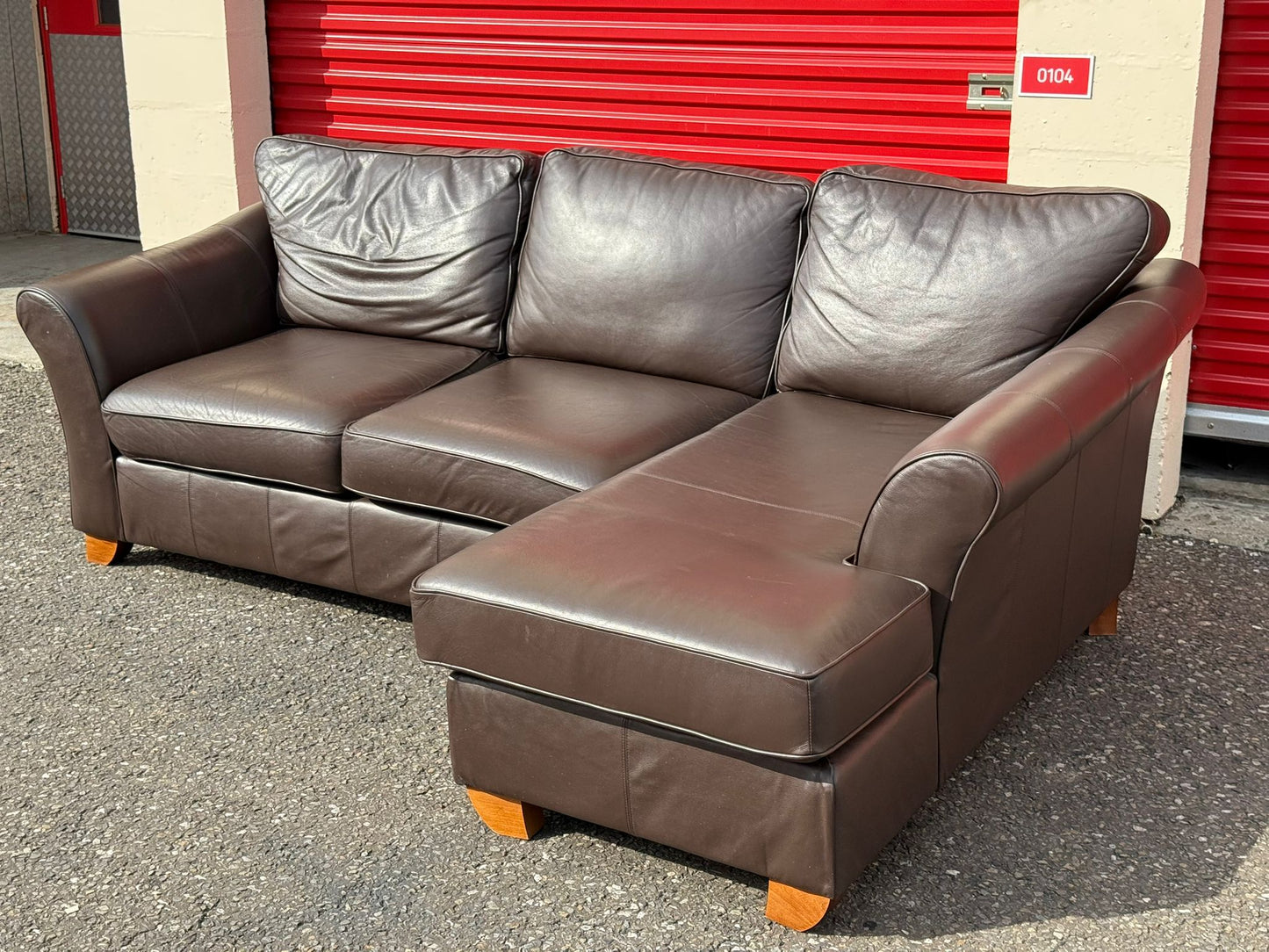Brown John Lewis Leather Corner Sofa