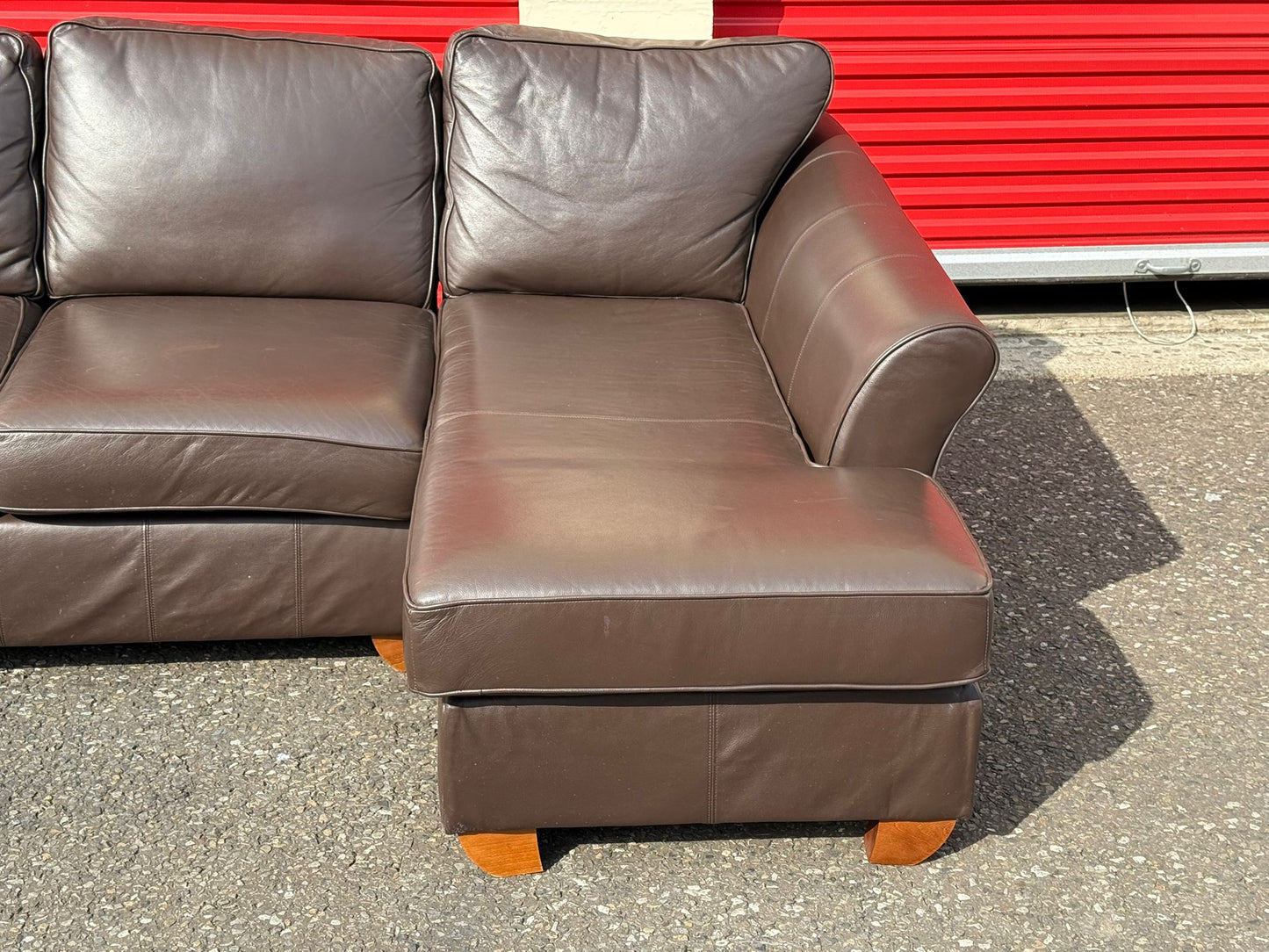 Brown John Lewis Leather Corner Sofa