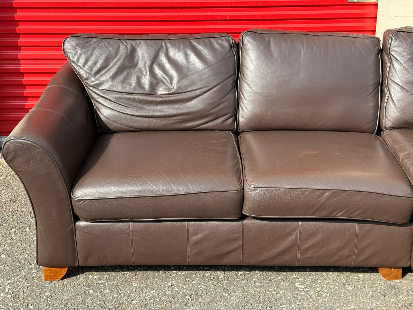 Brown John Lewis Leather Corner Sofa