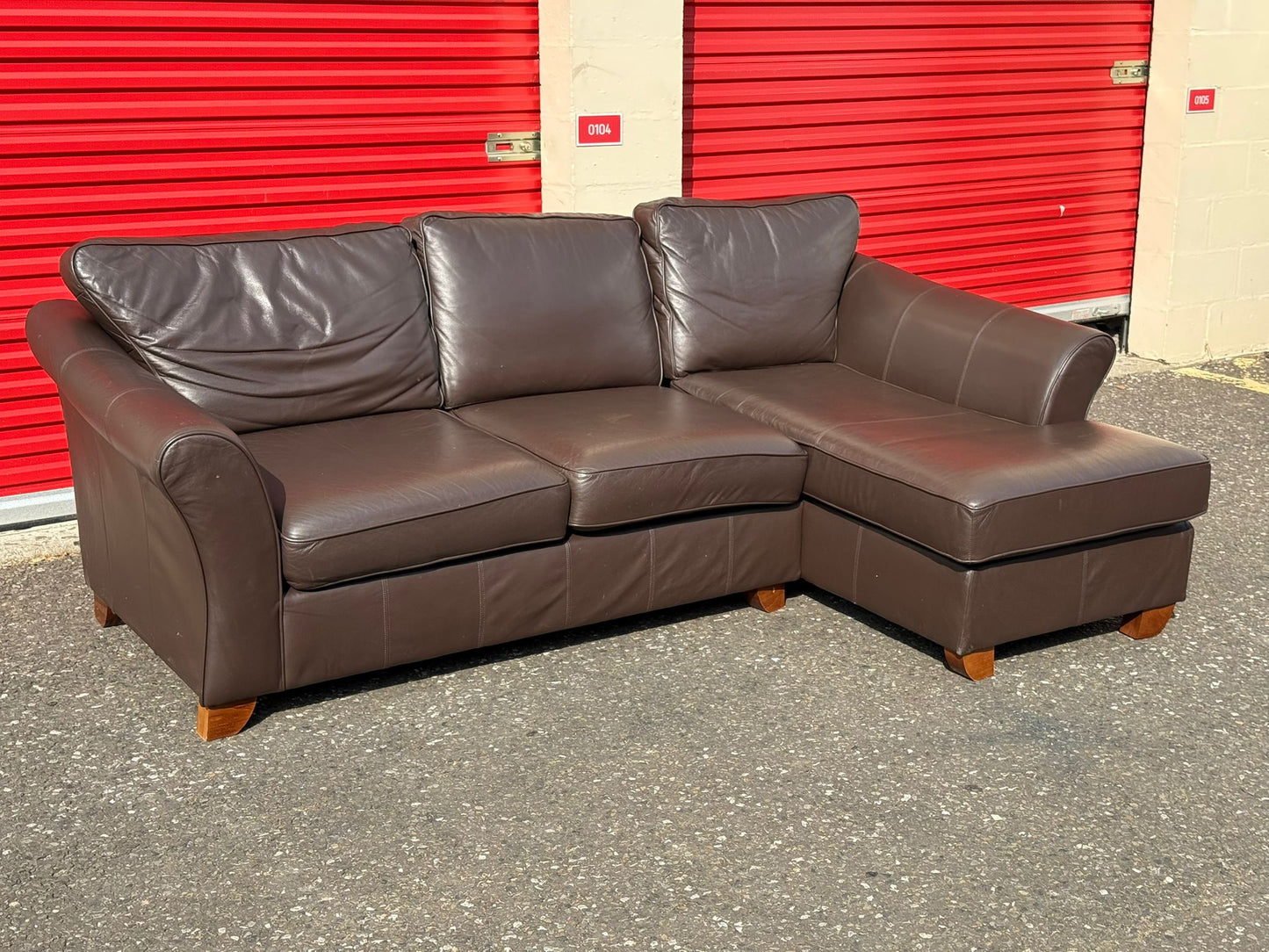 Brown John Lewis Leather Corner Sofa