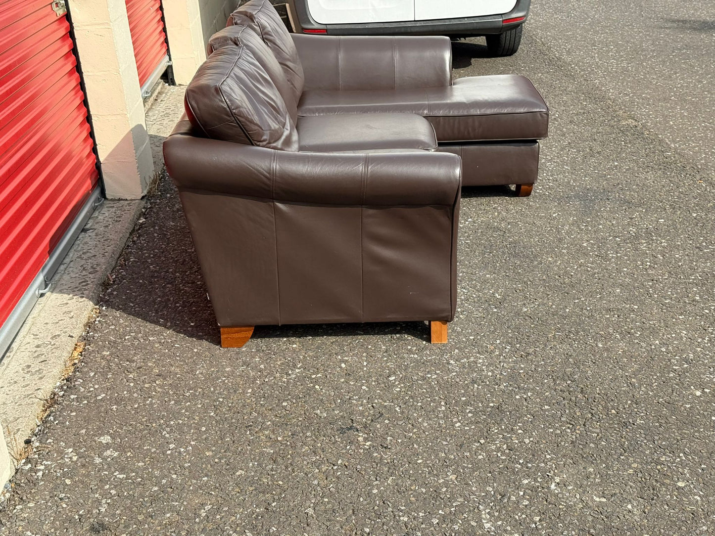 Brown John Lewis Leather Corner Sofa