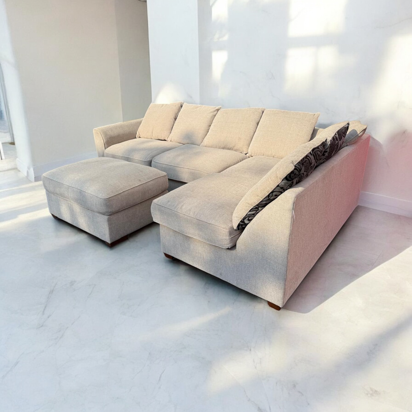 Furniture Village Corner Sofa + Stool