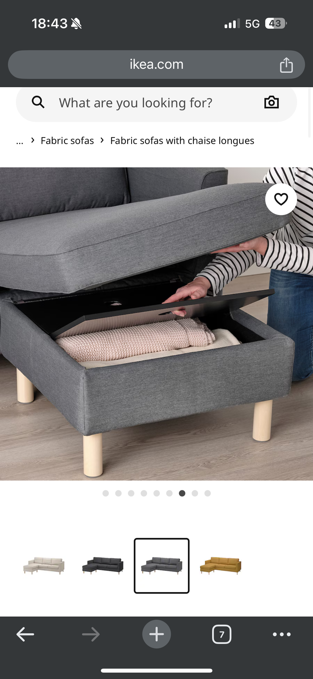 Grey IKEA L Shape Sofa