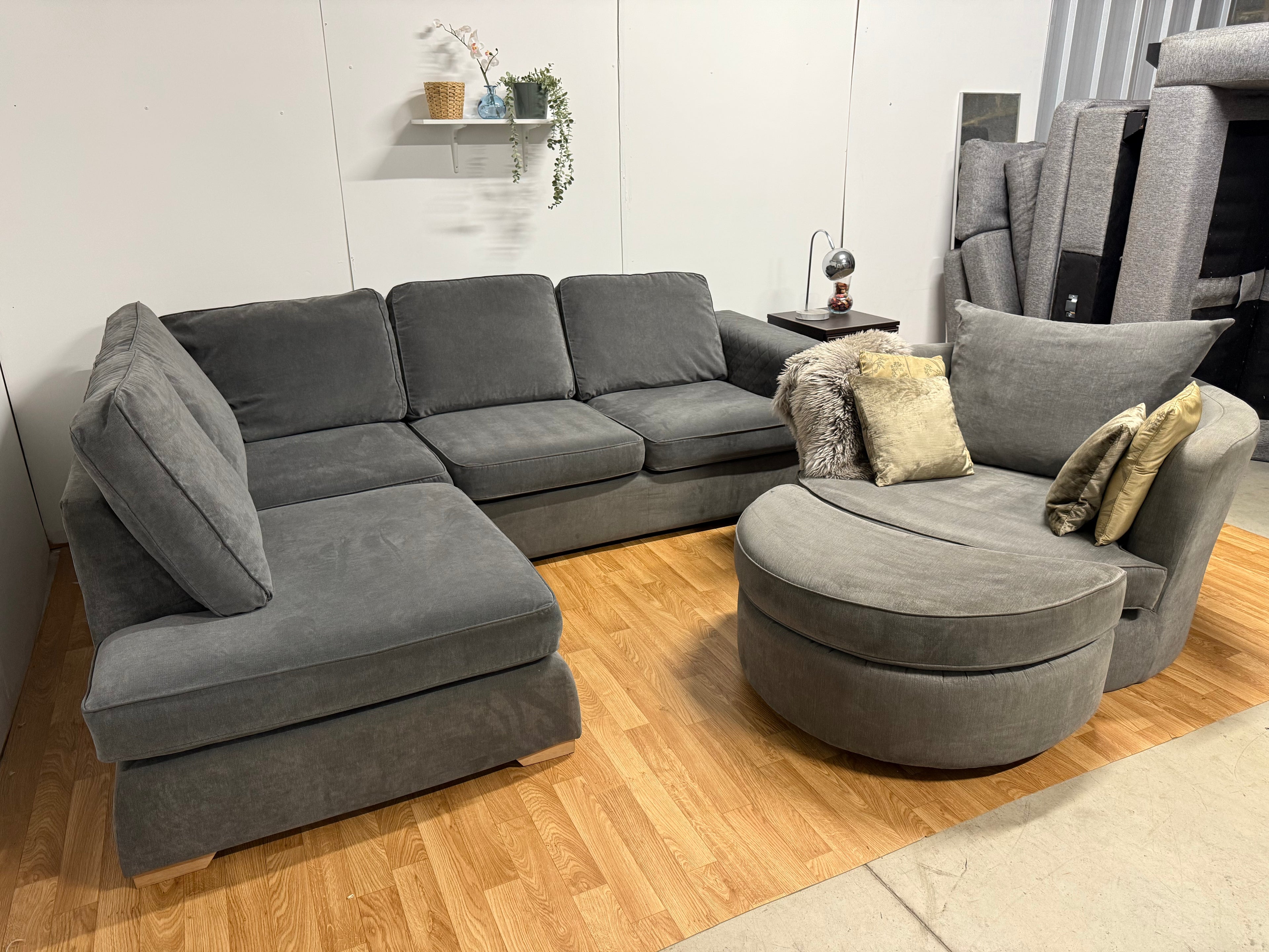 DFS 3 Piece Grey Sofa Set