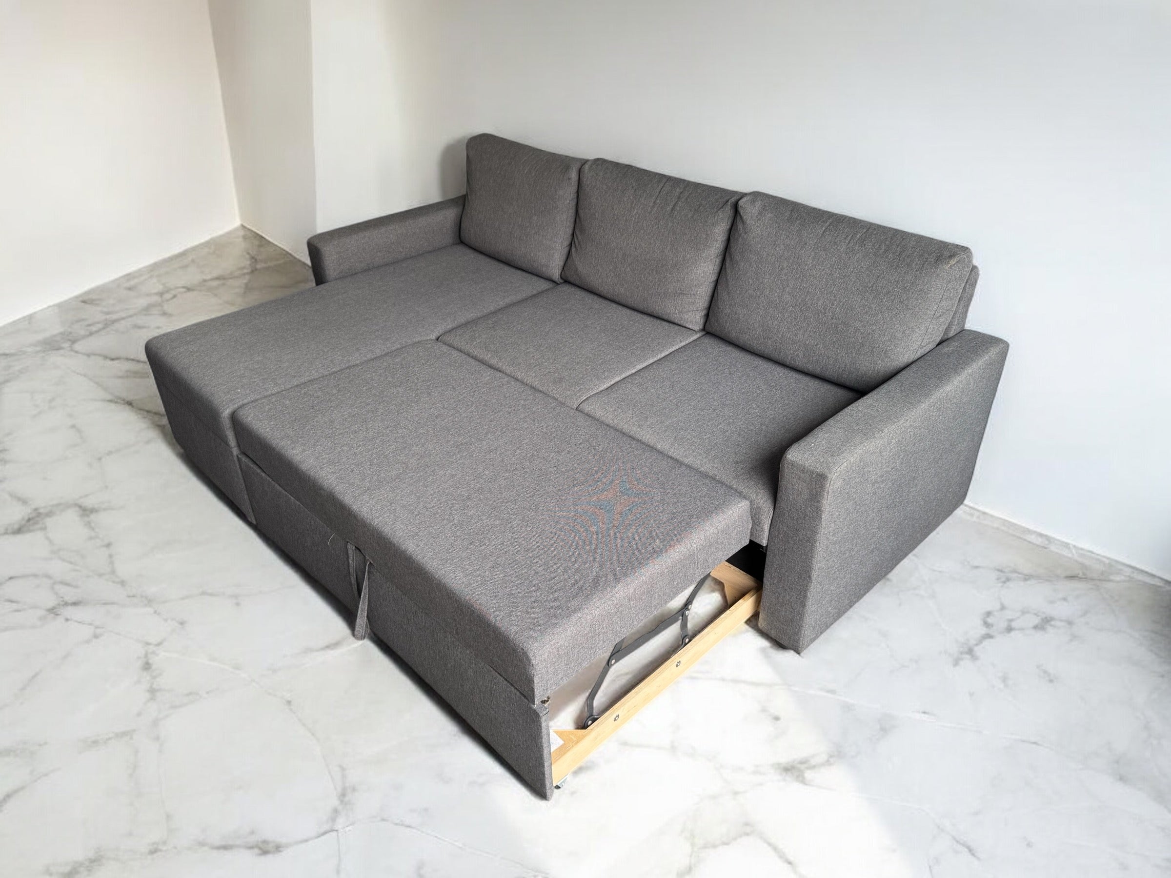 Grey L Shape Sofa Bed