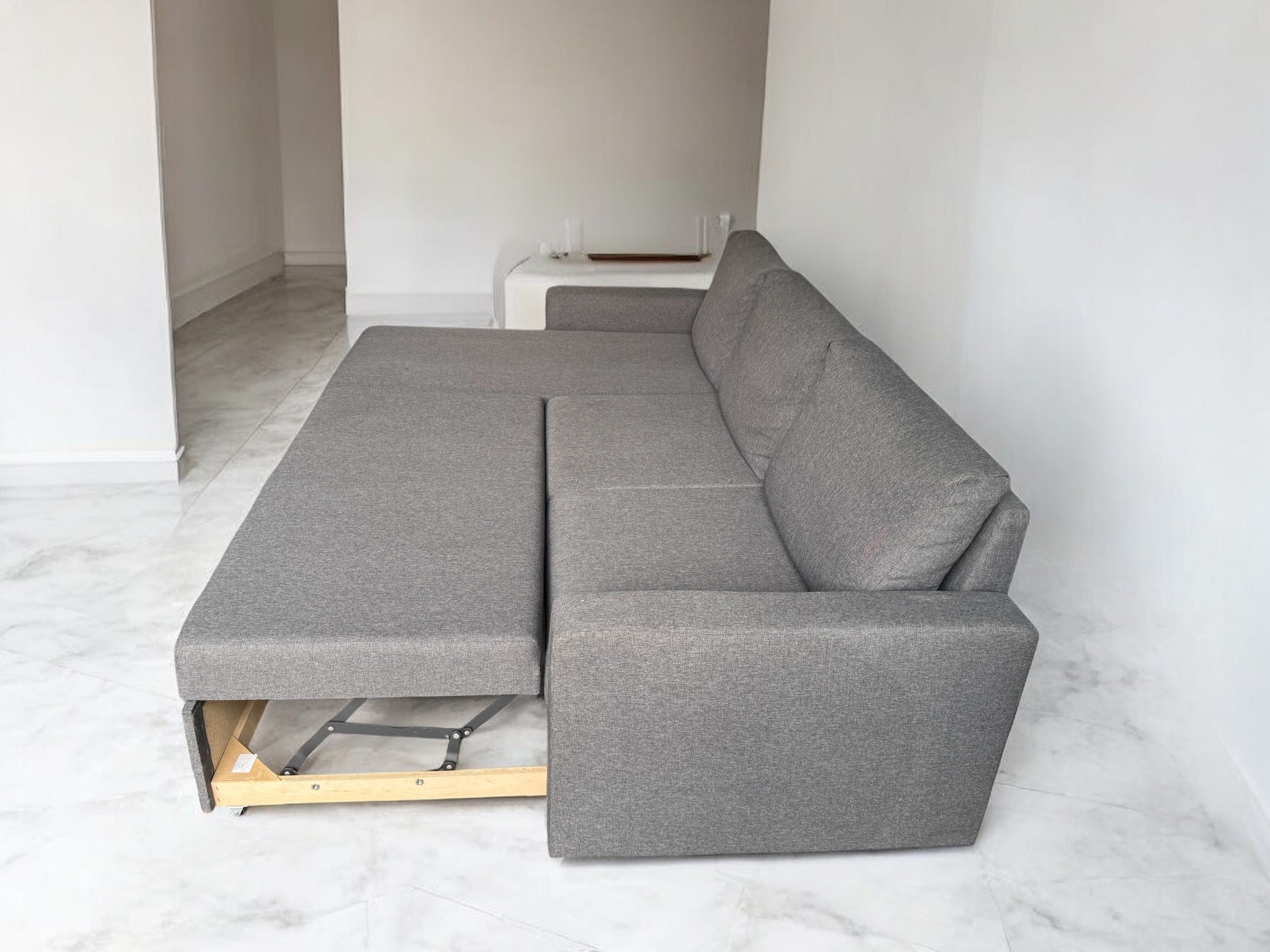 Grey L Shape Sofa Bed