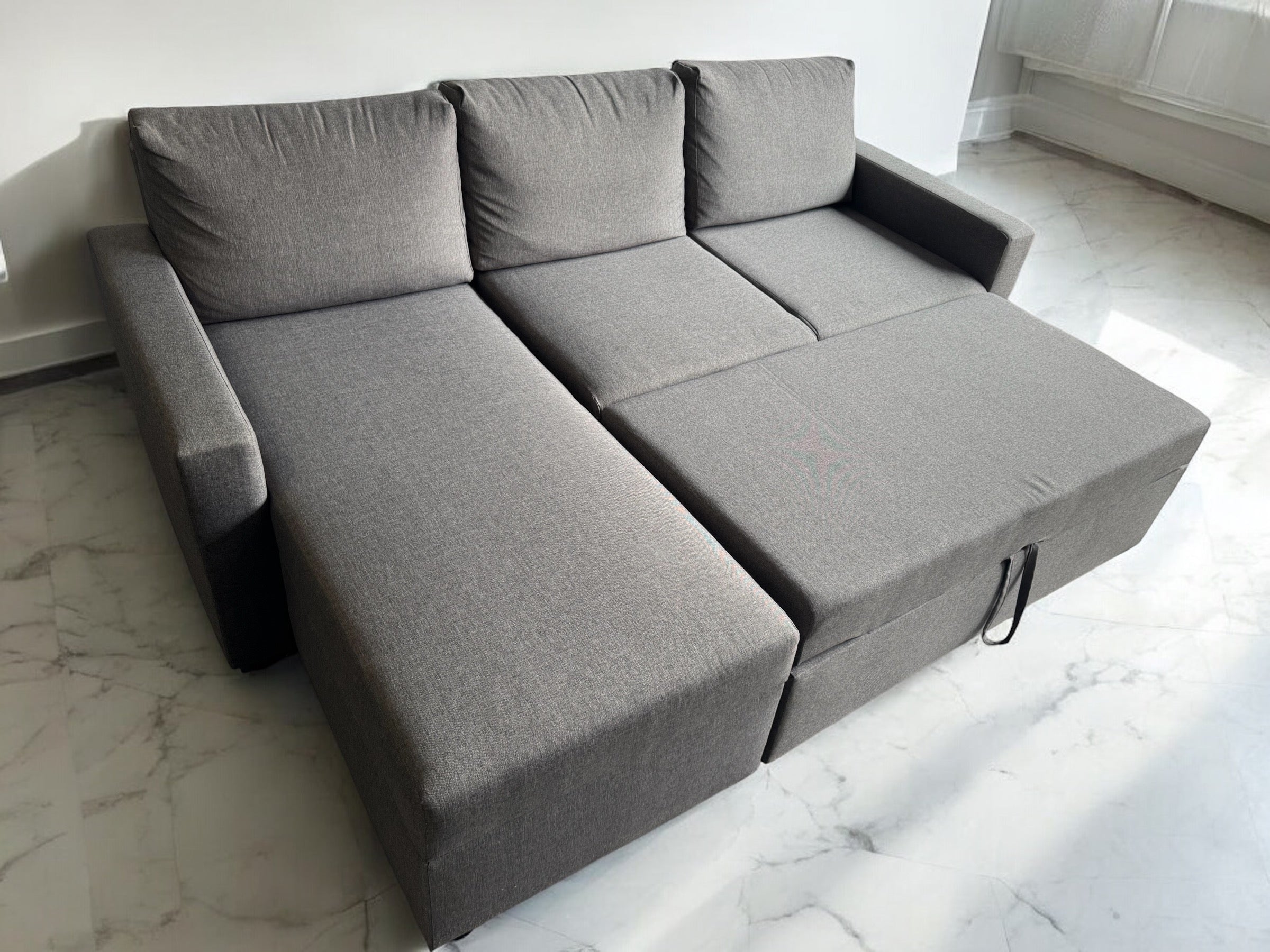 Grey L Shape Sofa Bed