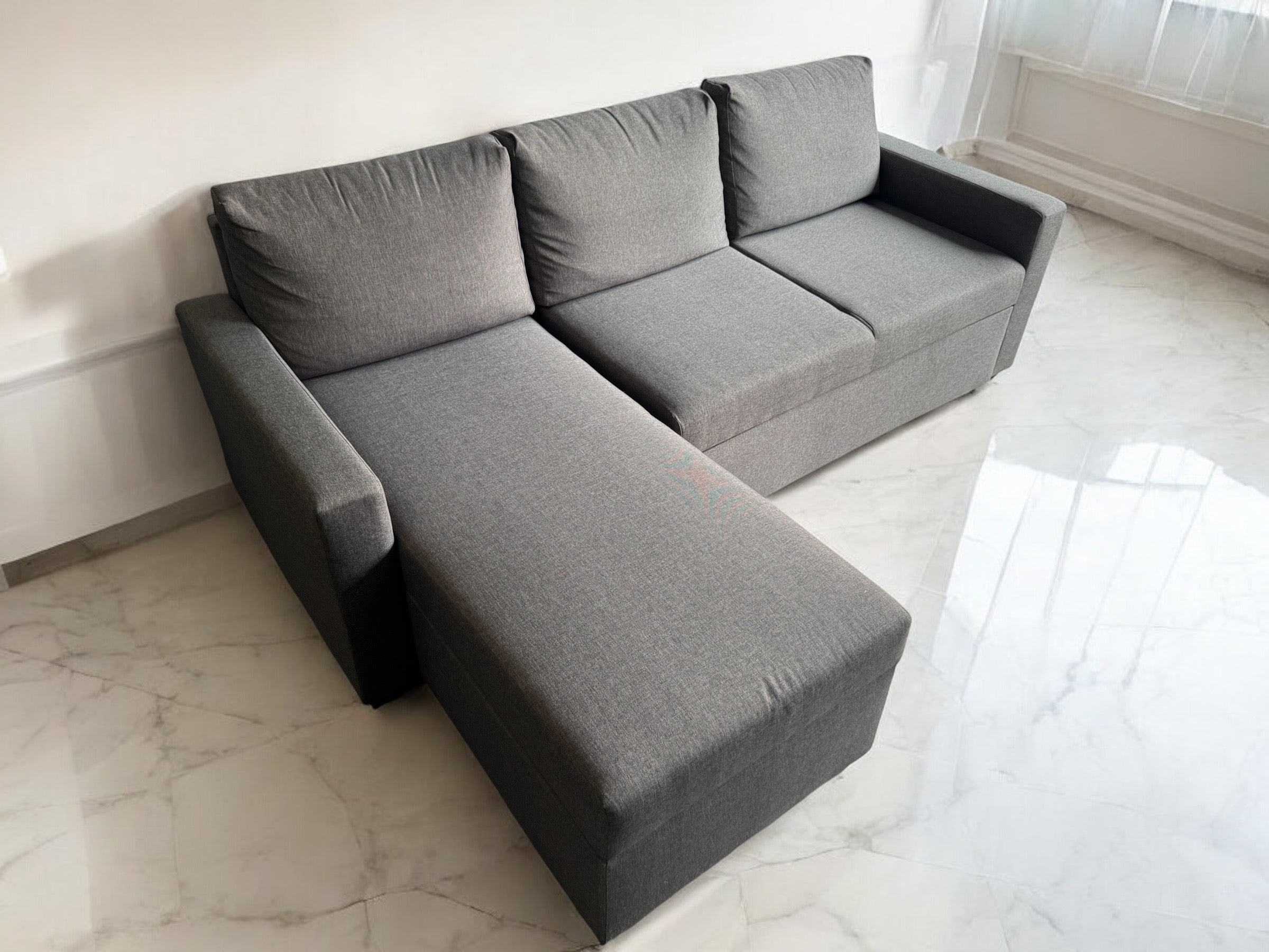 Grey L Shape Sofa Bed