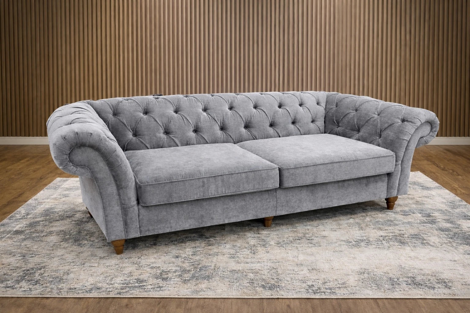 Next Gosford Antique Velvet Light Grey 3 Seater Sofa RRP £1650